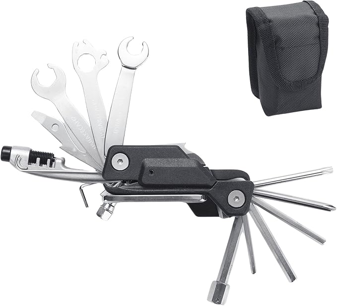 USHAKE Bike Multi Tool 20-in-1 Portable Bicycle Multi-Function Repair Kit with Hex Wrenches, Tire Levers Lightweight for MTB Road Cycling, Carry Case Included