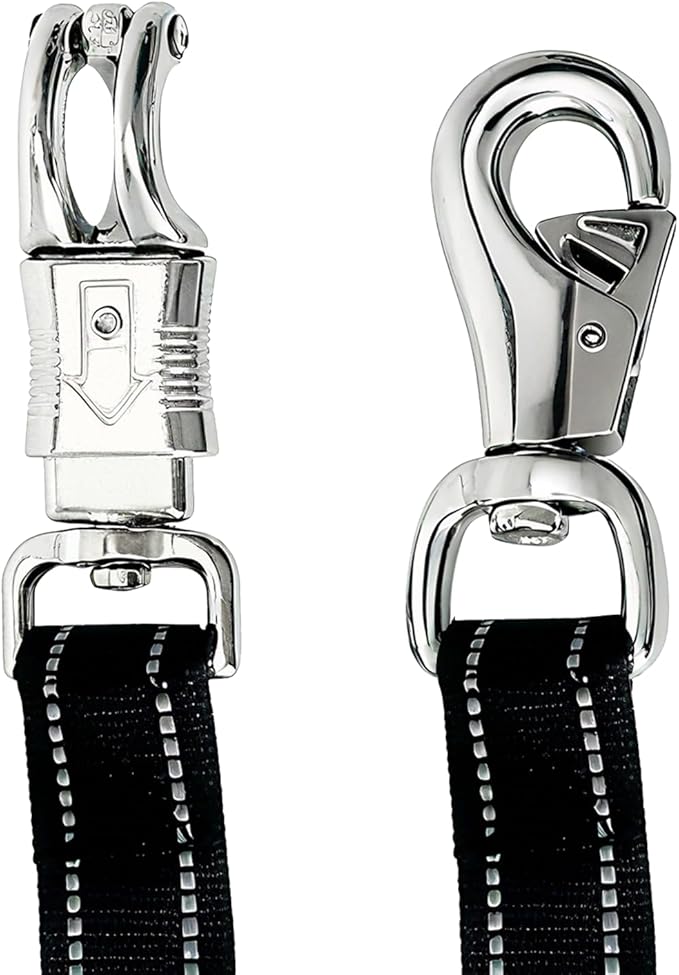 Cross Ties for Horses 2 Pack, Horse Trailer Tie with Panic Snap & Bull Snap, Adjustable Nylon Cross Tie Adjusts 44.5" to 78.7" for Horse Supplies, Black