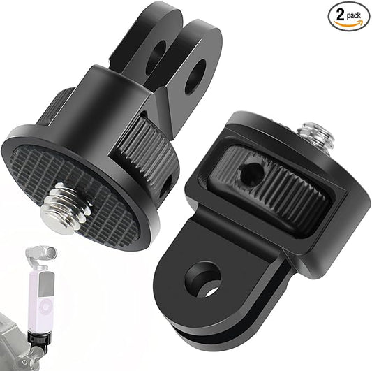 Aluminum Alloy Tripod Adapter,2pcs ¼-20 Conversion for Tripod Mount Adapter,Compatible with GoPro Action Camera / Insta360 / DJI OSMO/Series Action Camera and Other Standard 1/4 inch Accessories