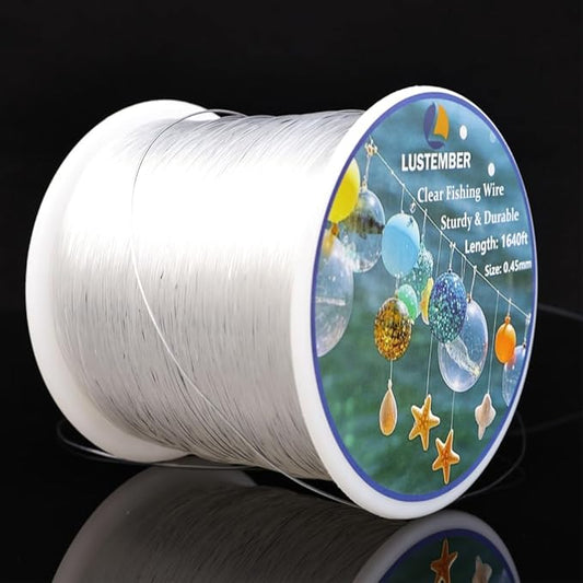 Fishing Wire, 1640 ft Clear Fishing Line, Strong Invisible String for Hanging Decorations, Balloons, Crafts, Jewelry Making, Beading, Bracelets and Necklaces