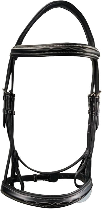 Hunter Bridle - Fancy Stitch with Removable Flash – Anatomical Padded Crown, Classic Hunter Style