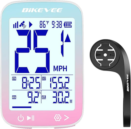 GPS Bike Computer Wireless Cycling Computer with Auto Backlight, Bicycle Speedometer Odometer, Waterproof GPS Speed Tracker for Road Mountain Bikes