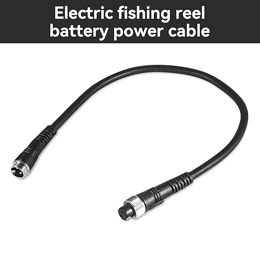 1.5FT Rust-Proof Electric Fishing Reel Battery Power Cable | Compatible with Daiwa Tanacom, Seaborg, Leobritz, BeastMaster & Shimano Reels | Super Air Cord for BM, LB, Prof, PrB, ProS Models