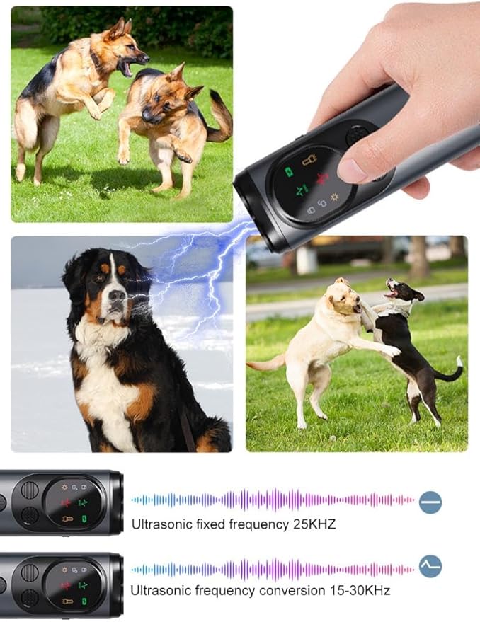 2025 Rechargeable Ultrasonic Dog Bark Deterrent | 50FT Range Anti-Barking Sonic Trainer with LED Screen Display, No Shock Humane Dog Training Device for Indoor & Outdoor Use
