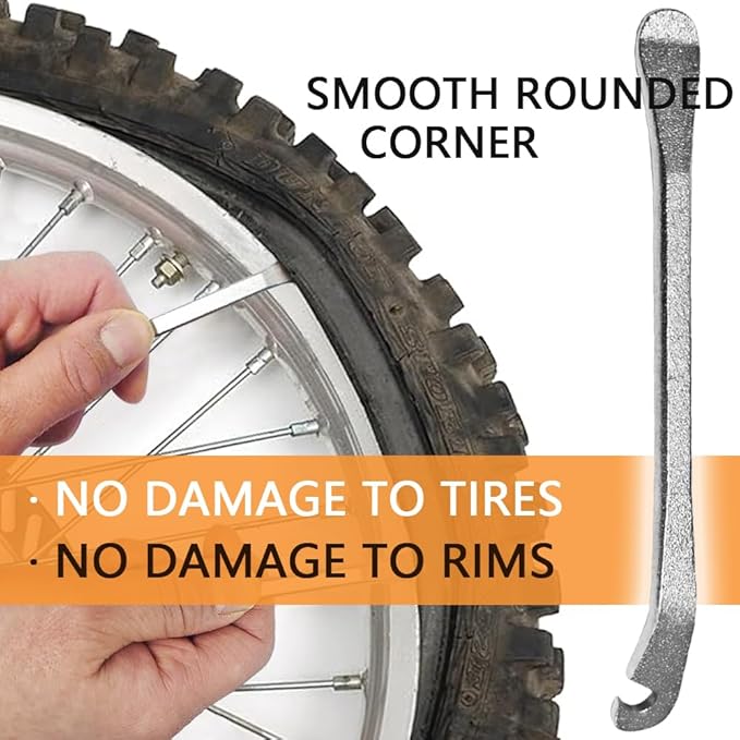 lofrcin Bike Tire Levers, Stainless Steel Tire Spoons to Repair Bike Tube, Iron Bicycle Tire Removal Changing Tool for Road or Mountain Bike Tires
