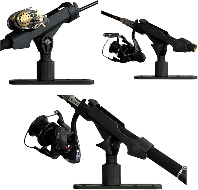 2 Pack Fishing Rod Holder with Track Mount Universal T-Shaped Screw Mounted on Rail for Kayak, Canoe, Fishing Boat