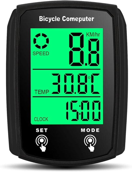 Bike Computer Wired, Bicycle Odometer Wired MPH KM/H Bike Speedometer Waterproof Bike Odometer with Touch Sensor Switch, Big Digital LCD Screen, Automatic Wake-up