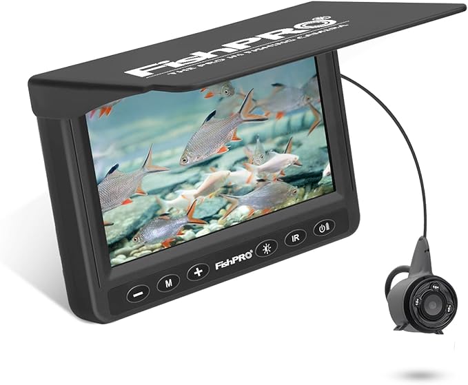 [FishPRO® 2026 アップグレード] 水中釣りカメラ 4.3インチ [2017年以来の実績] アイスフィッシングカメラ 1000 TVL 65フィート磁気スプール、IR、USB-C、5000mAh、氷上湖ボートカヤック釣り用ポータブル魚群探知機