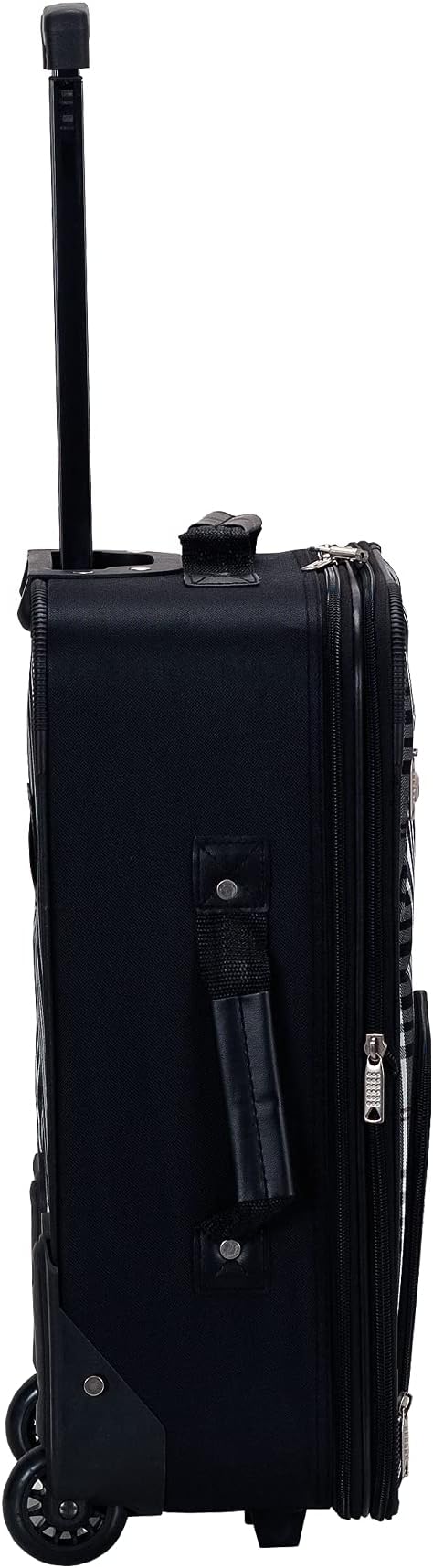 Rockland Fashion ソフトサイド アップライト荷物セット 拡張可能 ブラックプラッド 2ピース (14/19)