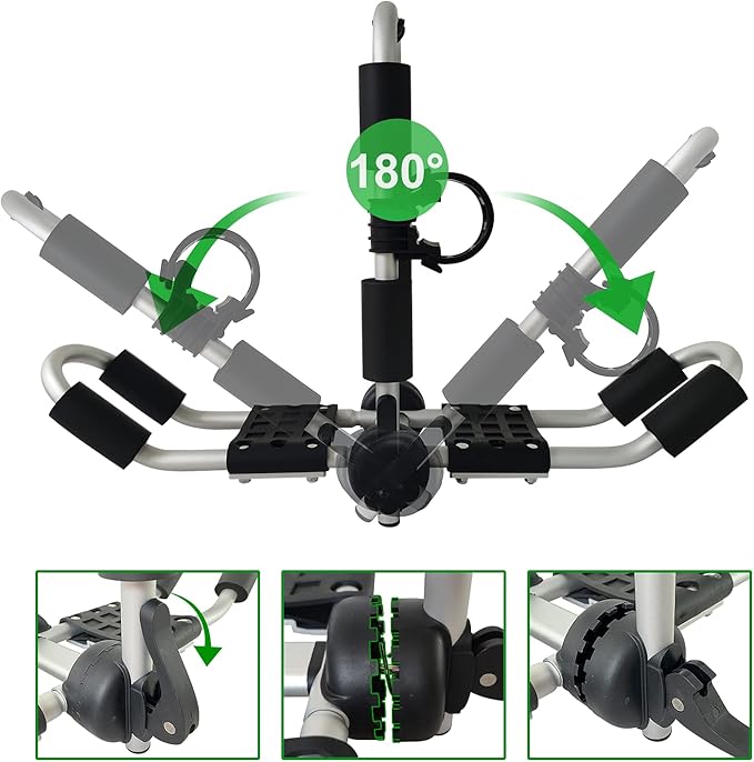 J-Style 4-in-1 Roof Rack - Kayak, Canoe, Surfboard & Ski Board Carriers for SUV & Car