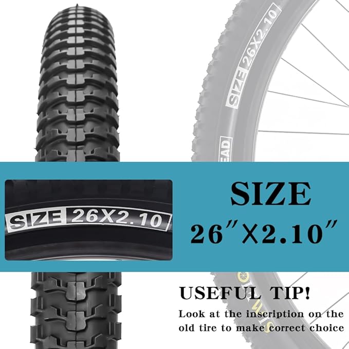 2 Pack 26x2.1 / 29x2.125 Bike Tires 3mm Anti-Puncture Layer with or Without 26x1.75/2,125 Inner Tubes for Mountain Trail City Bicycle Folading Replacement Tyres