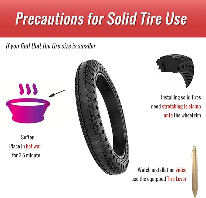 12 Inch Solid Tire for Kid Bike Folding Bike Electric Bike Anti Stab Explosion-Proof Airless Tires Tubeless Tyre 12x1/2x2 1/4 12x1.5