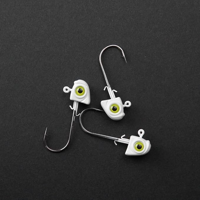 OJY&DOIIIY Swimbait Jig Heads with Chartreuse Fish Eye, 1/8 3/16 1/4 3/8 1/2oz Jigheads for Freshwater&Saltwater Fishing 10/15 Pack