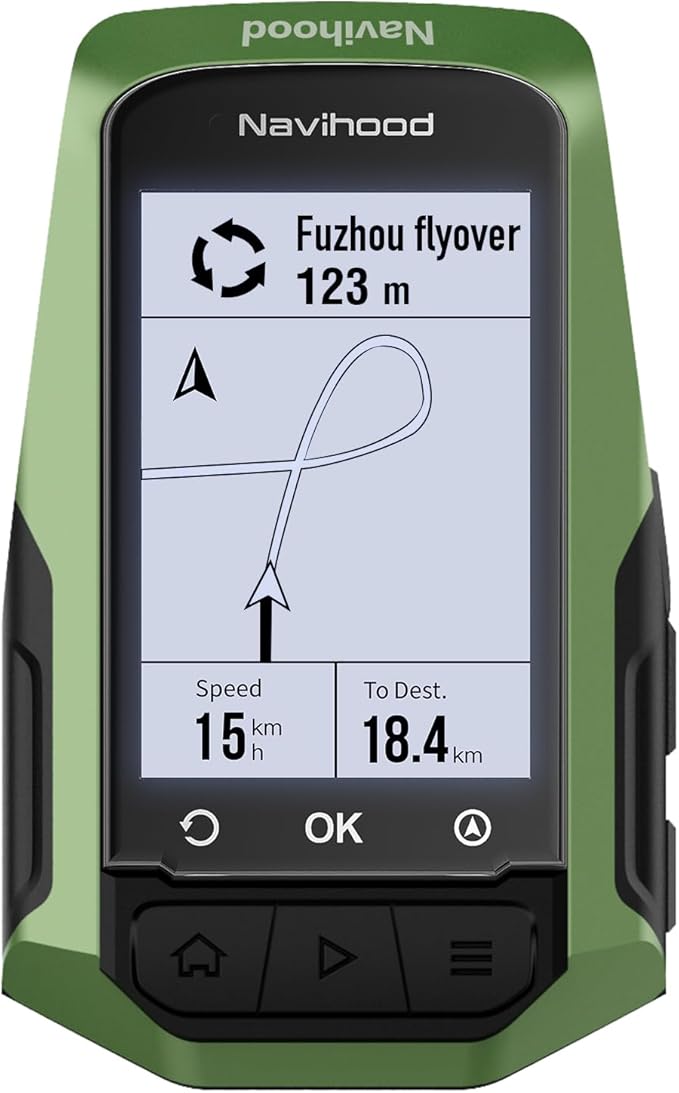 MEILAN Navihood L1 GPS Bike Computer, Navigation Bicycle Computer with Offline Maps and Dynamic Road Planning, 2.6 inch LCD Cycling GPS Unit IPX7, Compatible with ANT+ Sensors/Core/Electronic Shifting