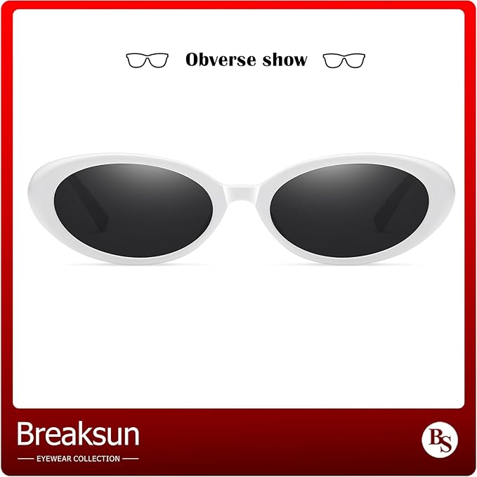 Retro Oval Sunglasses for Women Men Fashion Small Oval Sunglasses 90s Vintage Shades