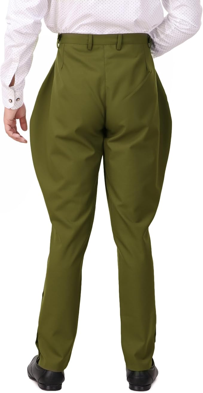 ThePirateDressing Steampunk Victorian Cosplay Costume Mens Archibald Jodhpur Pants Trousers