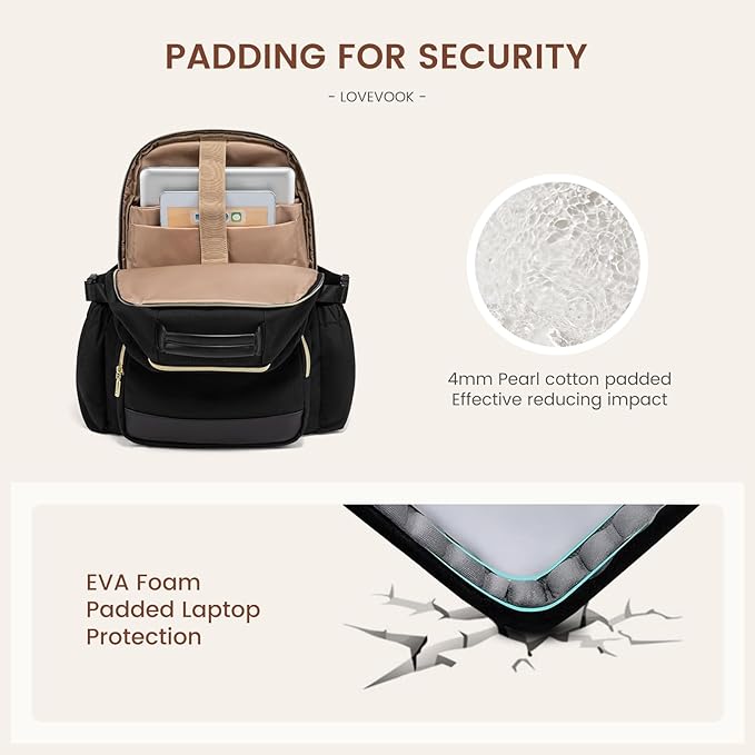 LOVEVOOK Laptop Backpack for Women with Pouch Pocket for Large Capacity Cup,17 Inch Laptop Computer Bag Travel Backpack Purse,Waterproof Work Business Backpack College Teacher Bags,Dark Purple