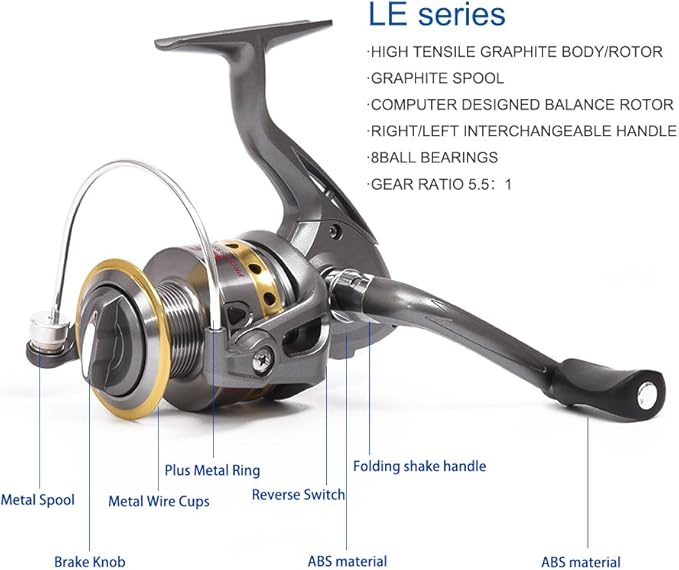 LEOFISHING 2Pcs Telespoic Fishing Rod and Reel Combos Collapsible Fishing Pole with Spinning Reel and Necessary Lure Accessories Portable Carrier Bag for Saltwater Freshwater