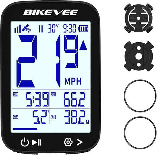 GPS Bike Computer Wireless Cycling Computer with Auto Backlight, Bicycle Speedometer Odometer, Waterproof GPS Speed Tracker for Road Mountain Bikes