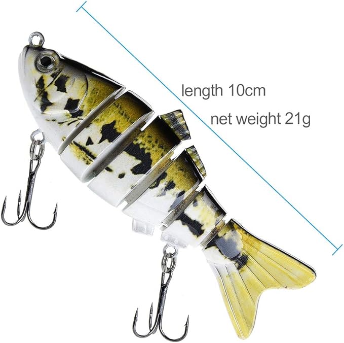 Lifelike Fishing Lures for Bass, Trout, Walleye, Predator Fish - Realistic Multi Jointed Fish Popper Swimbaits - Spinnerbaits Lure Fishing Tackle Kits - Freshwater and Saltwater Crankbaits - 3 Pack