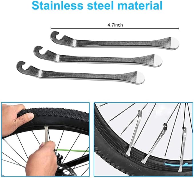 Chumxiny Bike Repair Kit Contains 16-in-1 Tool, 120Psi Mini Bicycle Pump, Tire Patch, Used for Mountain/Road Bike.(Blue)