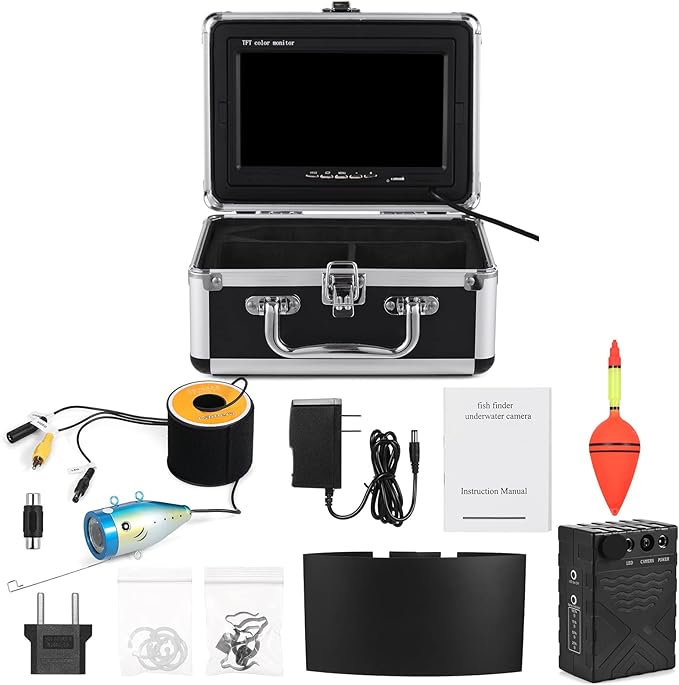 doorslay 1200TVL水中釣りカメラ 魚群探知機 12個のIR LED 7インチ/9インチLCDディスプレイ 15m/30m/50mケーブル IP68防水 海釣り 湖釣り ボート釣り 氷上釣り用