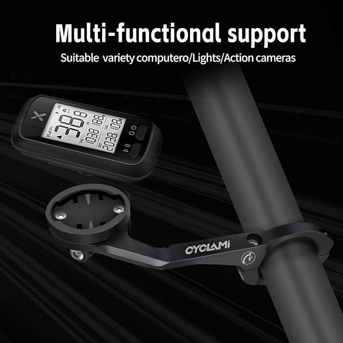 S5 Out Front Mount Aluminum Compatible with Garmin Edge Bike Computer, XOSS, iGPSPORT, Left Right Double-Edged Cycling Handlebar 1.25''/ 31.8mm
