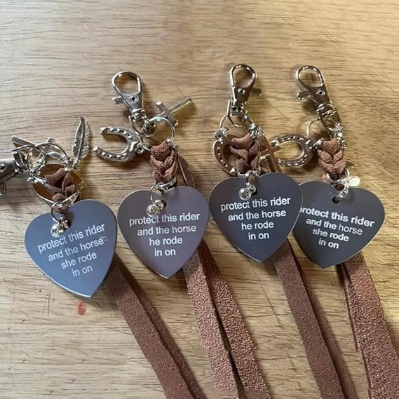 Protect This Rider and The Horse She Rode in On-Saddle Charm, Saddle Heart Charm, Equestrian Riding Gift,Horse Lovers Gifts