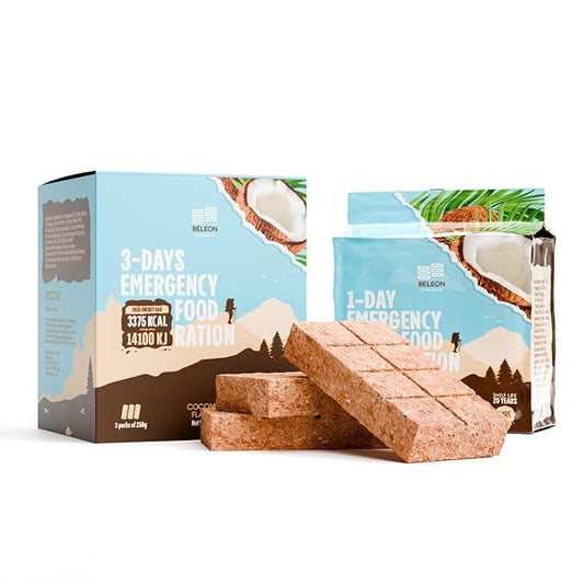Emergency Food Supply - Coconut Survival Ration - 20 Years Shelf Life - 3 Days