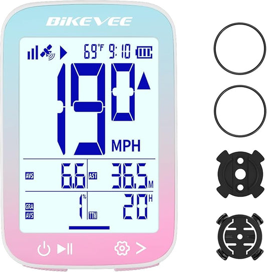 GPS Bike Computer Wireless Cycling Computer with Auto Backlight, Bicycle Speedometer Odometer, Waterproof GPS Speed Tracker for Road Mountain Bikes
