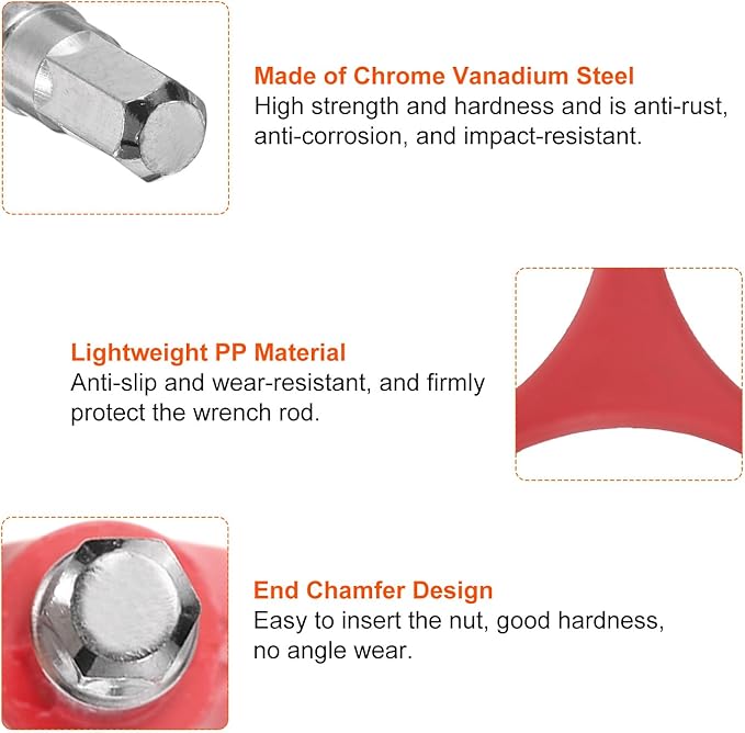 HARFINGTON Y-Shaped 3 Way Bike Hex Wrench 4/5/6mm Y-Type Internal Hexagon Wrench Kit All-In-One Multi Portable Biking Torque Spanner for Bicycle Cycling Repair Hardware Tools, Red