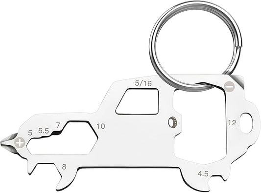 Father's Day Gifts for Dad from Daughter Son, Keychain Multi-tool 11 in 1 Pocket Gadgets Tools Bottle Opener Screwdriver, EDC Tool Key Ring Anniversary Birthday Gifts for Men Him (Car)