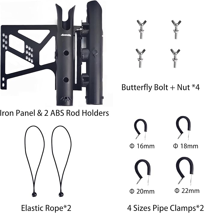 Aventik Bike Fishing Rod Holder for Bike Hold 2 Rods Easy to Mount Secure Stable Fishing Pole Holders