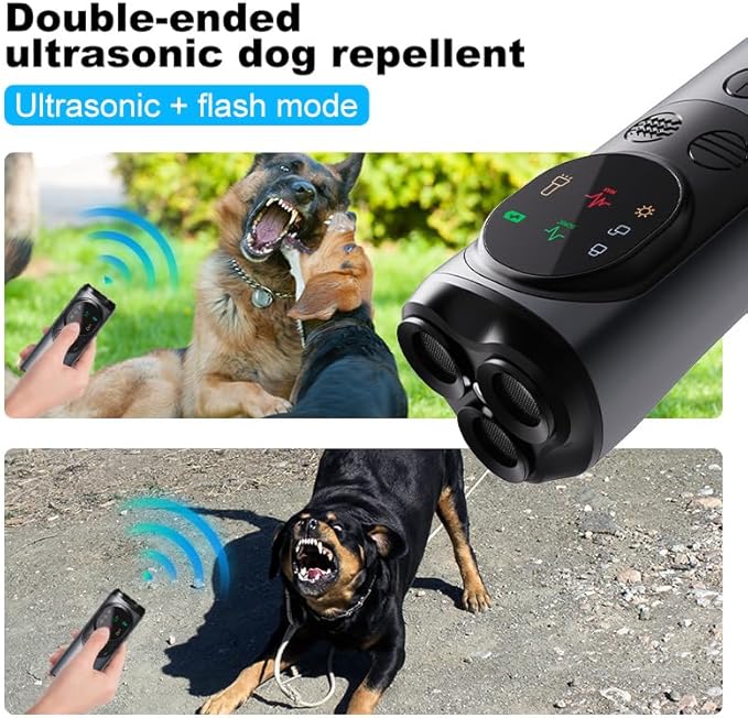 2025 Rechargeable Ultrasonic Dog Bark Deterrent | 50FT Range Anti-Barking Sonic Trainer with LED Screen Display, No Shock Humane Dog Training Device for Indoor & Outdoor Use