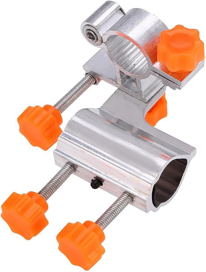 釣り用椅子チューブ用プレミアムアルミ合金製ロッドホルダー、直径25mm、一体型、左右調節可能（オレンジ）釣り竿クランプ椅子用