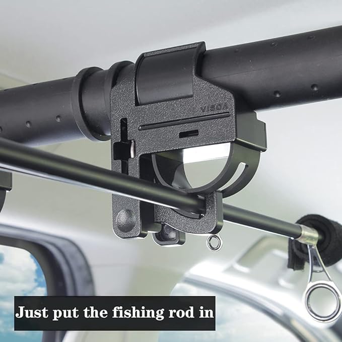 Vehicle Fishing Rod Holder, 6 Rod Capacity, Heavy Duty Adjustable 34-57 Inch, Car Fishing Pole Roof Rack for Trucks SUVs Wagons Vans