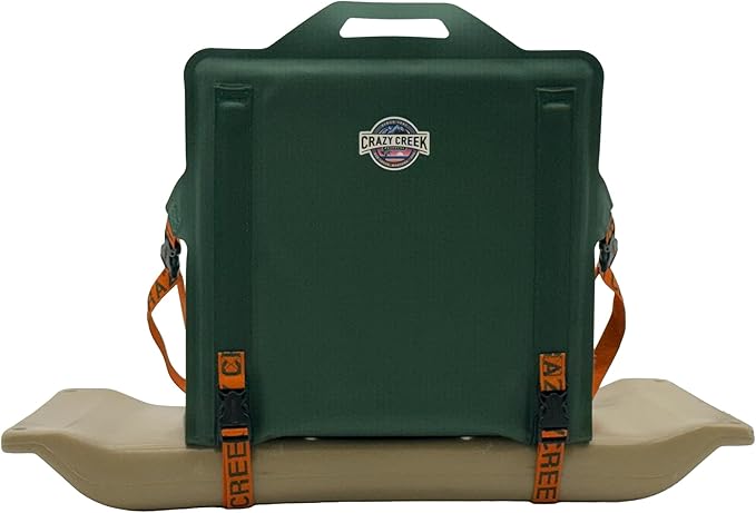 Crazy Creek Canoe Chair IV for Kayaking, Fishing, Camping & More, Detachable for Off The Boat Use, 250 LBS Weight Capacity, Adjustable Straps, Water-Resistant, Forest Green (Forest Green)