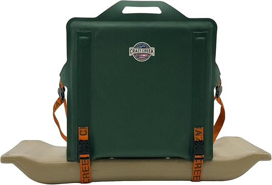 Crazy Creek Canoe Chair IV for Kayaking, Fishing, Camping & More, Detachable for Off The Boat Use, 250 LBS Weight Capacity, Adjustable Straps, Water-Resistant, Forest Green (Forest Green)
