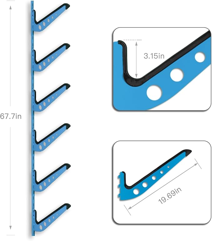 ShouRong Snowboard Wall Mount, Adjustable 5/6 Board Surfboard Rack, Surfboard Wall Hangers for Surfboard, Wakeboard, and Snowboard Storage at Home or Garage