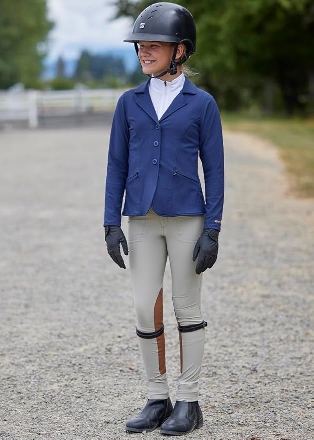 Kerrits Kids Crossover Knee Patch Horse Riding Jods – Kids Jodhpurs for English Equestrian Competitions and Lessons