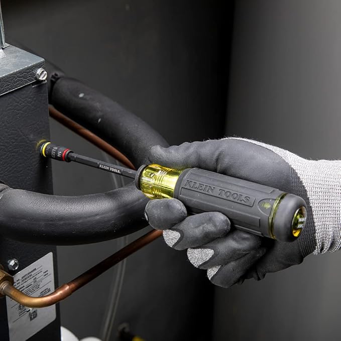 Klein Tools 32304 ドライバー 14-in-1 調節可能ドライバー フリップソケット HVACナットドライバービット付 耐衝撃性