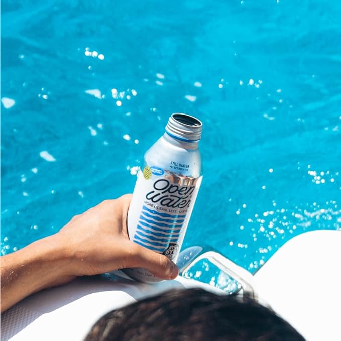 Open Water Still Bottled Water with Electrolytes in 16-oz Aluminum Bottles (Mini Pallet 720 Bottles - Still) | BPA-free and Eco friendly