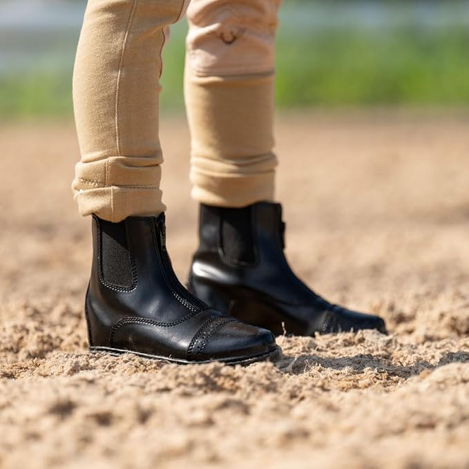 TuffRider Children’s Starter Front Zip Paddock Boots | Durable, Easy to Clean Water-Resistant Horse Riding Boots for Kids