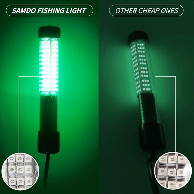 SAMDO IP68 12V LED水中集魚灯 1080ルーメン 釣り用集魚灯 常夜灯 10.8W