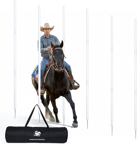 6 Pcs 6FT Pole Bending Poles for Horses, Adjustable Equestrian Sports Training Equipment for Horses, Agility Poles for Horses, Soccer, Football, Dog