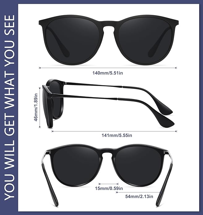WOWSUN Retro Polarized Sunglasses Womens 2026 Trendy Round Classic Glasses