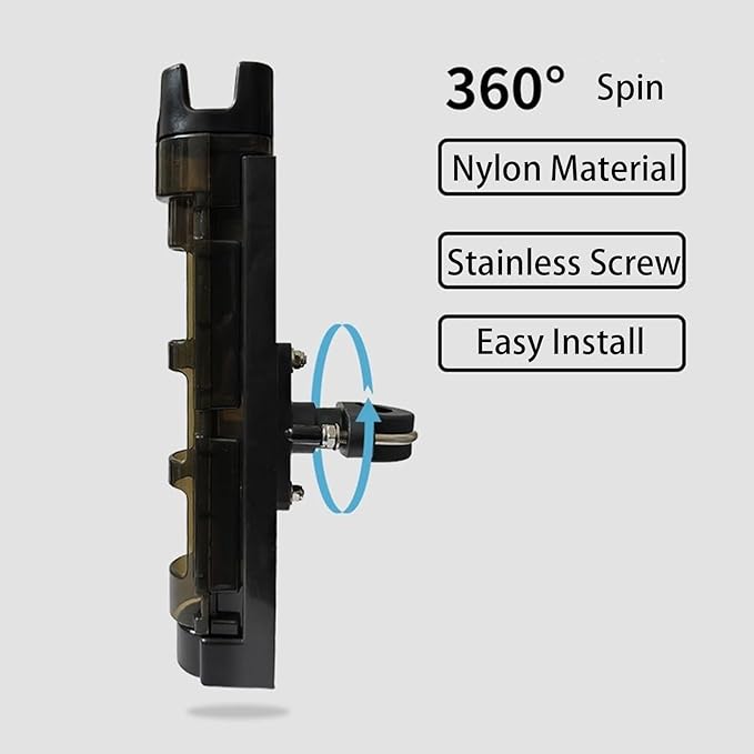 Spinning Rod Holder for Bicycle and Motorcycle Rod Rack for Bicycle Fishing Securely Attached to The Bike