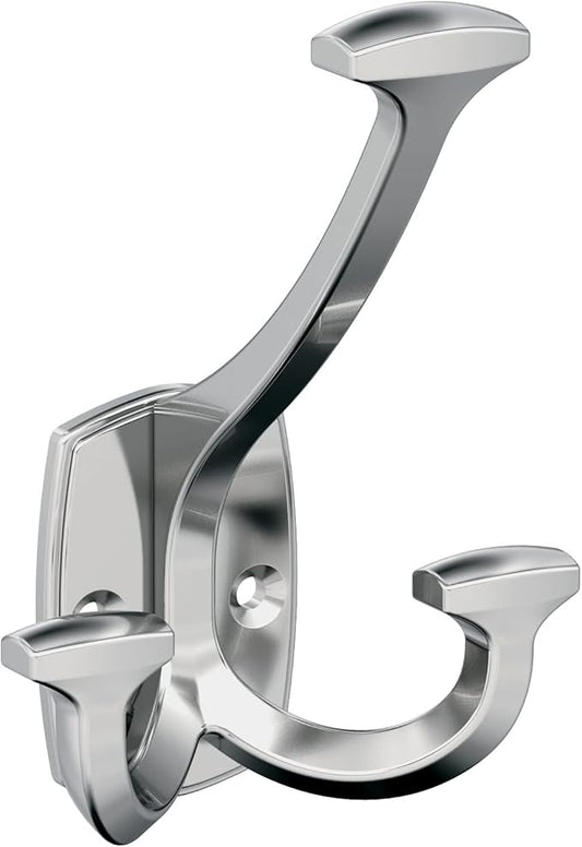 Amerock H3700426 | Vicinity Triple Prong Decorative Wall Hook | Polished Chrome Hook for Coats, Hats, Backpacks, Bags | Hooks for Bathroom, Bedroom, Closet, Entryway, Laundry Room, Office