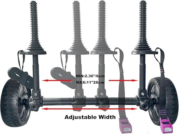 Kayak Cart Kayak Carrier Adjustable Width Fit for Kayaks Canoes with Scupper Holes
