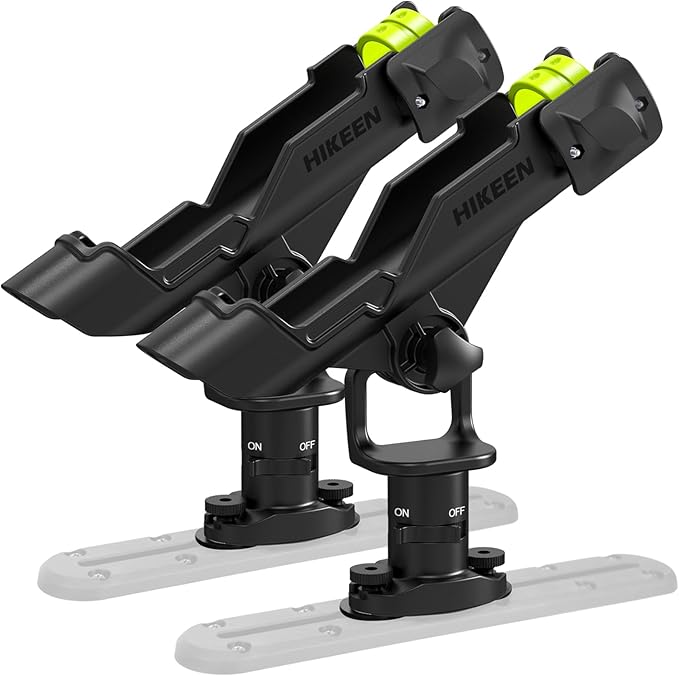 Kayak Fishing Rod Holder, Fishing Boat Rod Holder for Track Mount / Deck Mount, Fishing Rod Holders for Boat, 360 Degree Adjustable Fishing Pole Holders